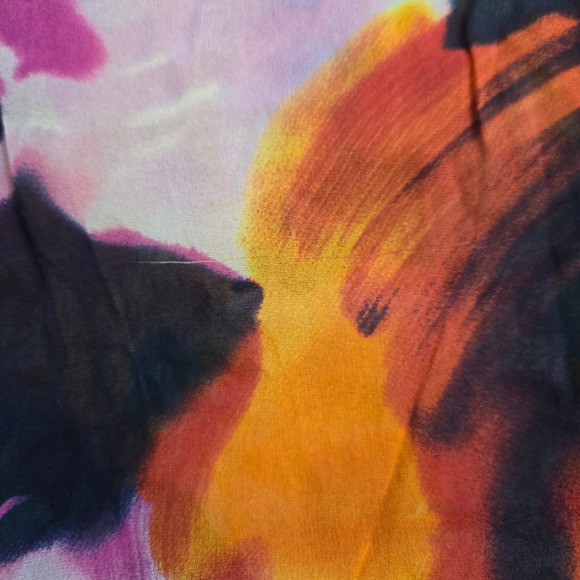 St John Floral Sheer Silk Blend Swim Suit Cover Up Bathing Suit Cover Size Small - Picture 7 of 9